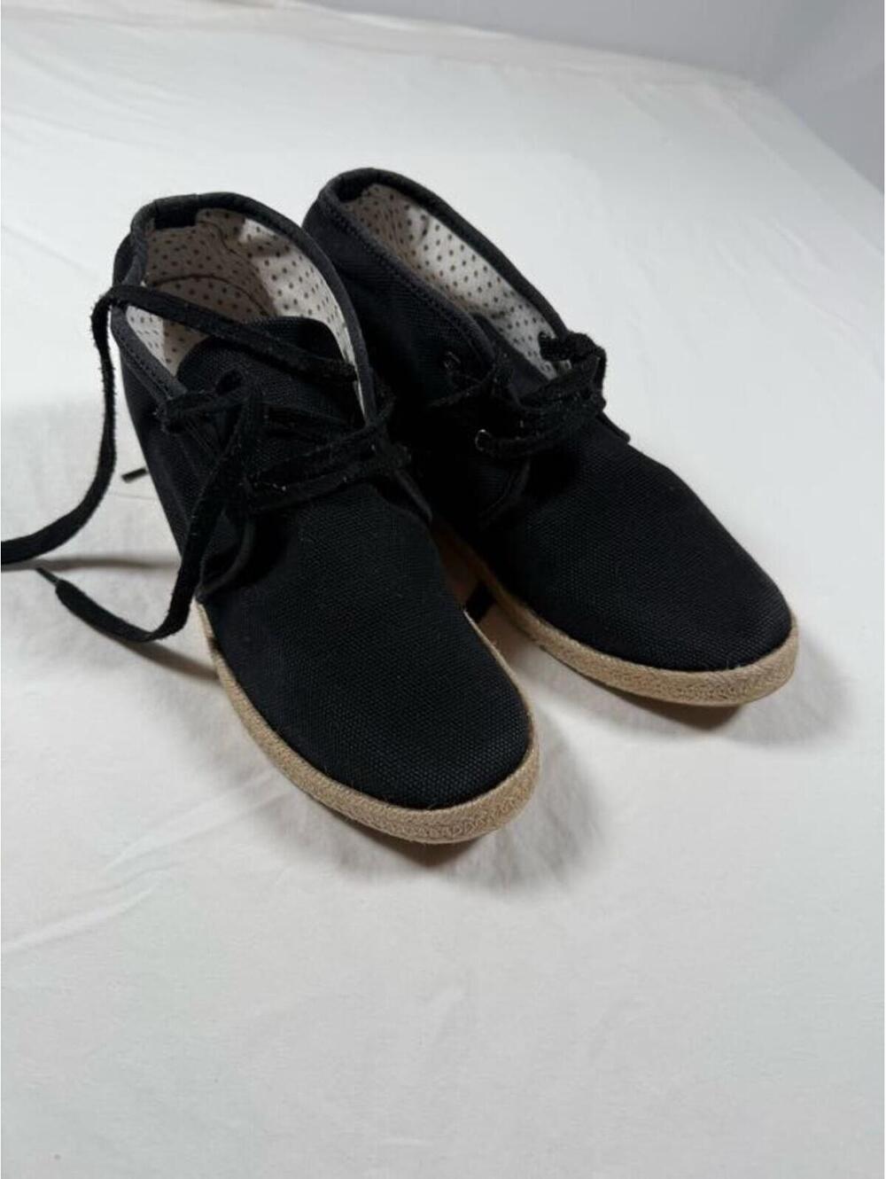 Aldo Canvas Wedge Ankle Boots with Polka Dot Lining Size 10